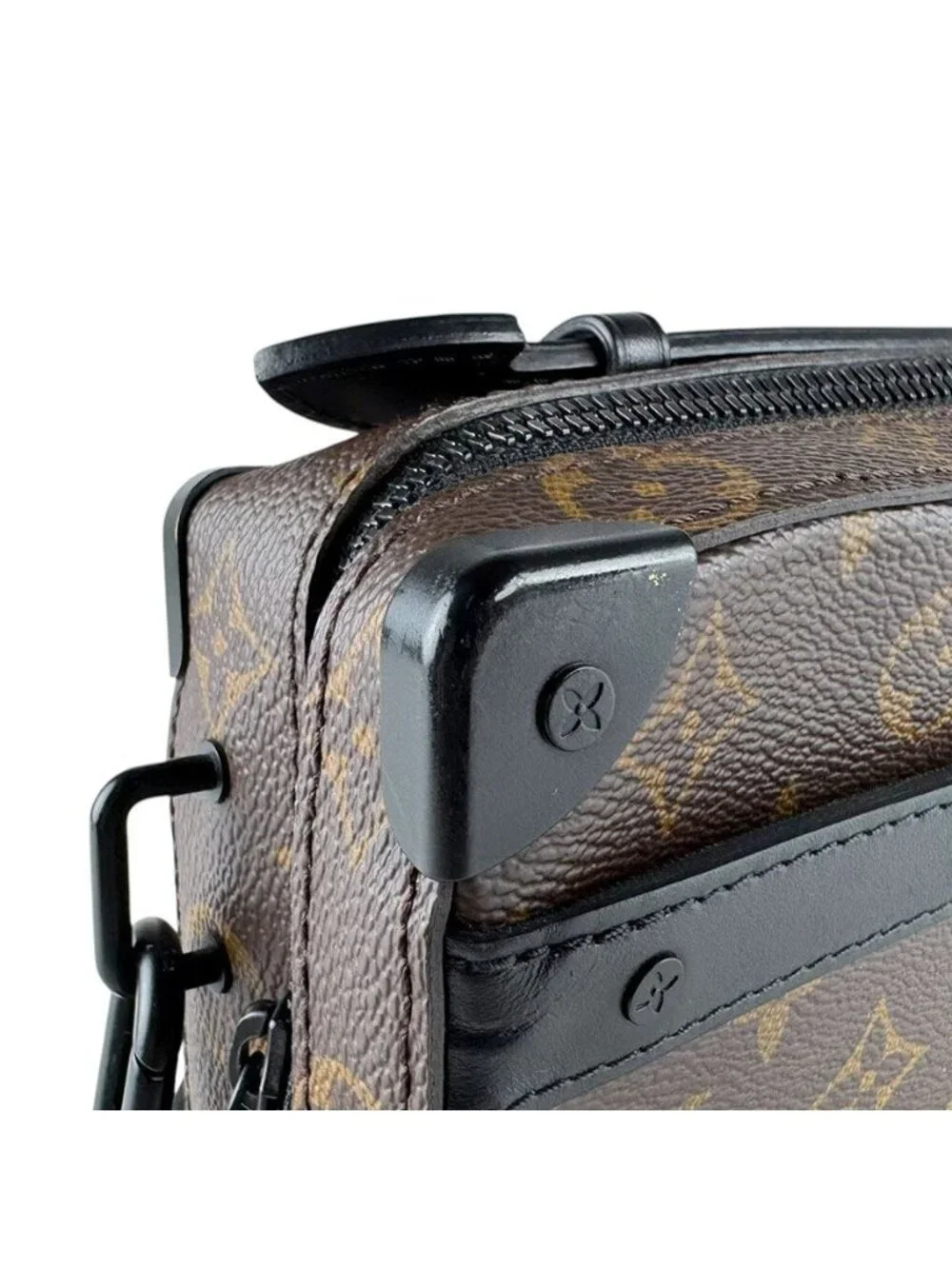 Louis Vuitton Shoulder Bag Monogram Macassar Handle Soft Trunk